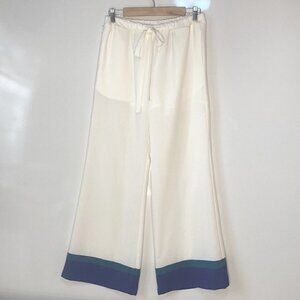C. Luce SZ S ivory color wide leg drawstring pants 80's Minimalist Office Resort